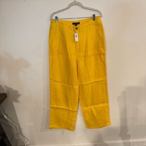 Banana Republic Sunlit Yellow Linen trousers wide leg 100% linen